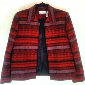 💋Alfred Dunner Beaded Ethnic Print Blazer Jacket